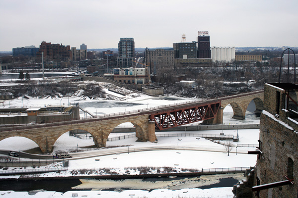 Floater in the Mississippi River. Minneapolis, MN