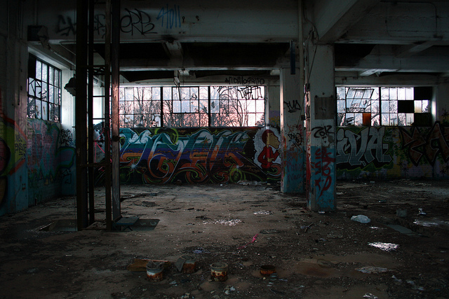 Sunset. Abandoned Building, Minneapolis, MN.