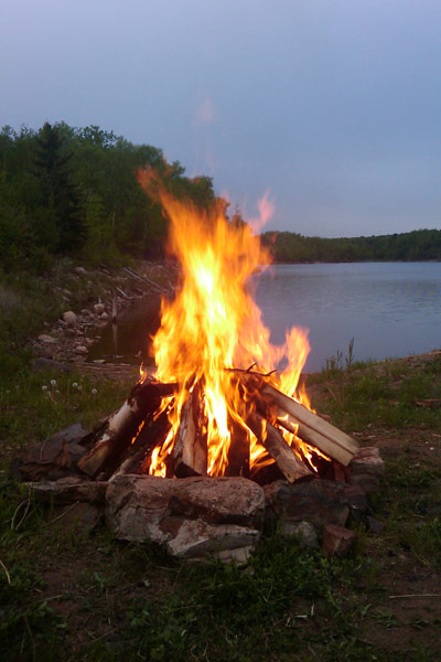Fire at the lake Fire at the lake