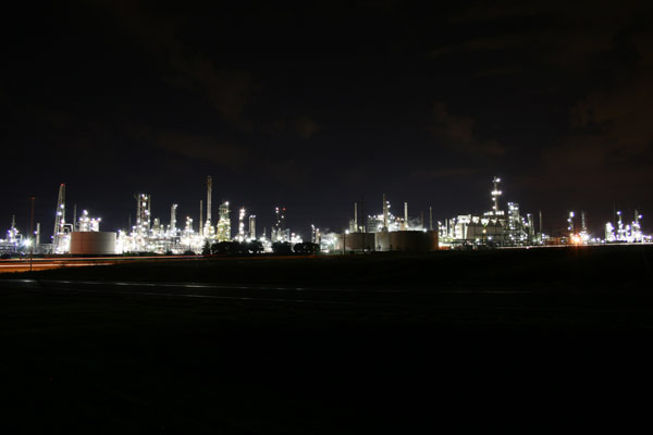 Power plant at night